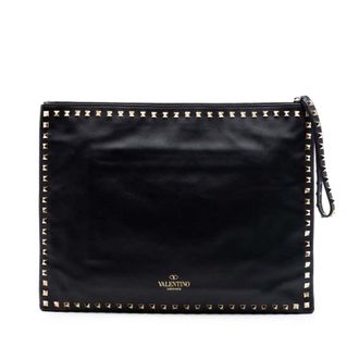 Valentino Pre-owned Valentino Large Leather Rockstud Clutch Unisex 4T030H4NQO9XJNU7