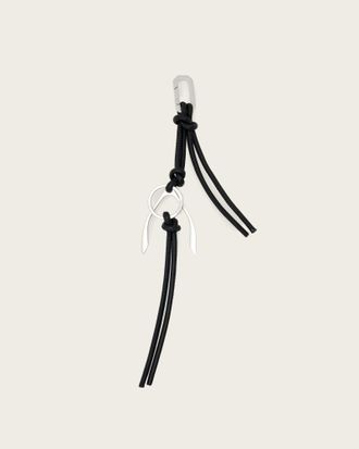 AllSaints Leather Metal Wishbone Bag Charm, Size: One Size