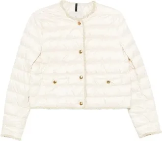 Moncler Fleurs Boucl&eacute;-trimmed Puffer Jacket