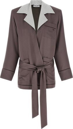 The Attico Brown Striped Blazer