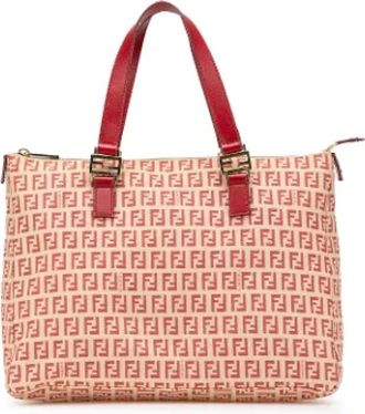 Fendi Pre-owned Tote Bags, female, Beige, Size: ONE SIZE Pre-owned Canvas totes
