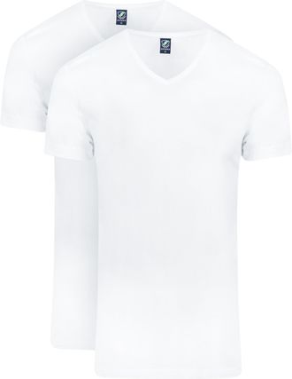 Suitable Vibambo T-Shirt V-Neck White 2-Pack