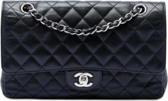 Chanel Borsa a spalla Chanel Pre-owned Double Flap trapuntata in caviale - - Pre-owned - Donna - Nero - ONE SIZE