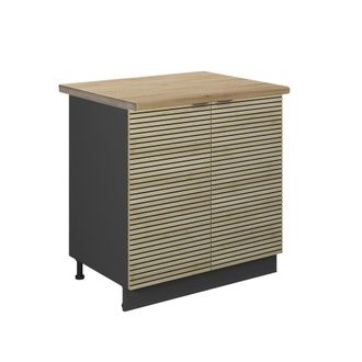 Vicco Armario Bajo Para Fregadero Fame-line, Panel De Roble, 80 Cm, Et Roble