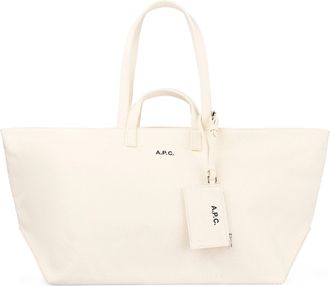 A.P.C. Structured Cotton Canvas Tote Bag with Detachable Pouch