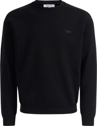 Maison Kitsun&eacute; Merino wollen trui - Heren - Ronde hals truien - Zwart - M - Wol - Truien & Vesten