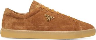 Prada Schoenen, Heren, Bruin, 44 EU, Kaneel Sneakers