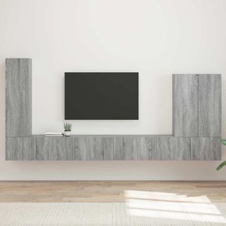 vidaXL Conjunto De Mueble Para Tv De Pared 6 Pcs Gris Sonoma Vidaxl