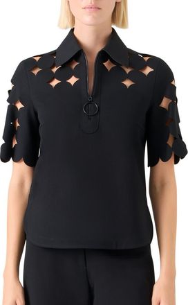 Akris Dot Cutout Top in Black at Nordstrom, Size 10