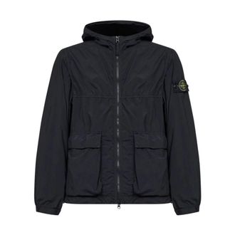 Stone Island Light Jackets, male, Black, Size: XL Piumino