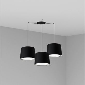 Faro Barcelona Faro Conga - Luz Colgante De Racimo Cil&iacute;ndrico Triple Negro, E27