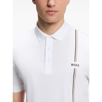 HUGO BOSS Logo-Printed Recycled Polyester Polo - White