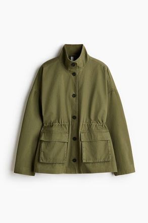 H&M Twill Jacket in Khaki Green at Nordstrom, Size Xx-Large