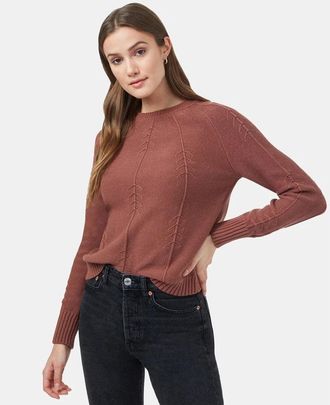 tentree Tentree Highline Sweater Women Red 100% Organic Cotton Tree Stitch DSGL958