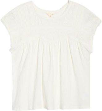 Lucky Brand Embroidered Yoke Top in Whisper White at Nordstrom, Size X-Small