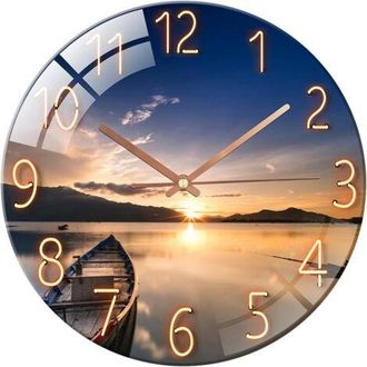 OEM Reloj De Pared Silencioso De Cristal De 30 Cm (12 Pulgadas) Para Sala De Estar, Cocina, Dise&ntilde;o Moderno, Reloj De Cuarzo, Elegante Reloj De Pared (mar 