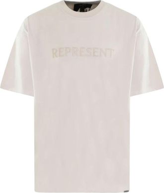 Represent Geborduurd Serif T-shirt Grijs - Heren - T-shirts - Grijs - L - Tops