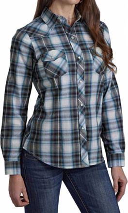 Roper Womens Western Snap Shirt In Blue