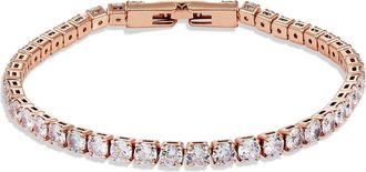 Savvy Cie Jewels 14K ROSE PLATED 4mm ROUND CZ BRACELET