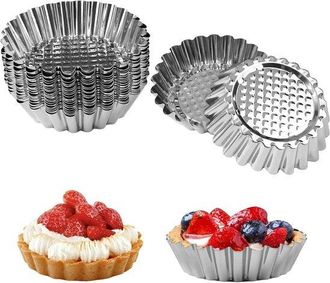 OEM 20 Moldes Peque&ntilde;os De Acero Inoxidable Antiadherentes Y Reutilizables Para Pasteles
