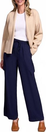 Tribal Double Knit Shawl Collar Coatigan In H Latte-3280