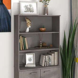 vidaXL Vidaxl - Aparador Superior Hamar Pino Macizo Gris Claro 85x35x100 Cm