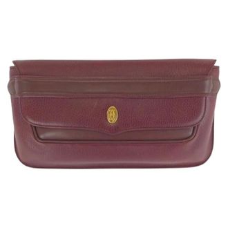 Cartier Pre-owned Clutches, female, Red, Size: ONE SIZE Pre-owned Must Line Leather Clutch Bag