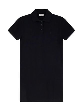 Saint Laurent Black Shirt Collar Mini Dress