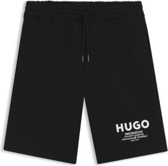 HUGO BOSS Loose-fit shorts in cotton terry with logo print