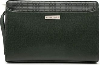 Burberry 2018-2025 Leather clutch bag - women - Calf Leather - One Size - Green