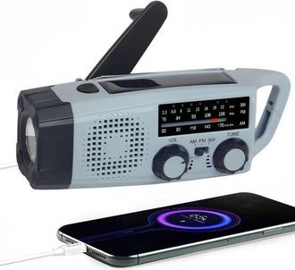 OEM Radio Solar, Radio Port&aacute;til Volante, Radio Port&aacute;til Emergencia Am/fm, Linterna Bater&iacute;a Recargable 2000 Mah, Cargador Usb Tel&eacute;fono, Alarma Sos