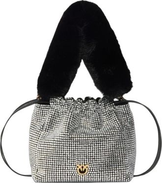 Pinko Pouch Full Strass - Bags - Mujer - Negro - ONE SIZE