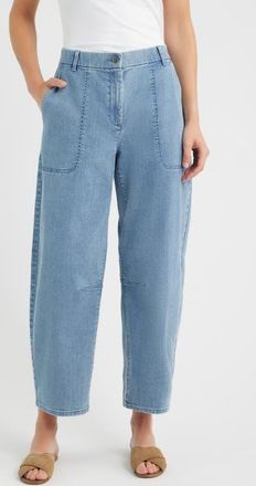 Eileen Fisher Organic & Recycled Cotton High Waist Ankle Arch Jeans in Classic Indigo at Nordstrom, Size Xx-Small