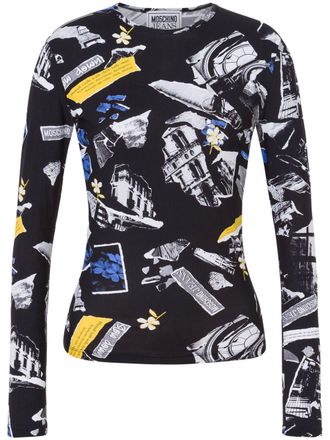 Moschino graphic-print top - Black