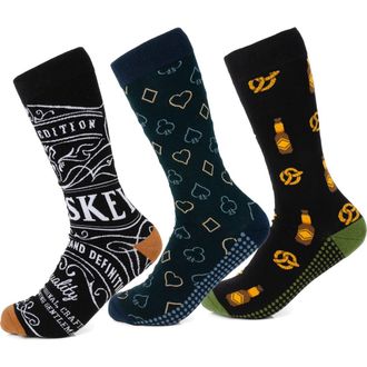 Cufflinks Inc. 3-Pack Gentlemens Night Out Crew Socks in Black Multi at Nordstrom