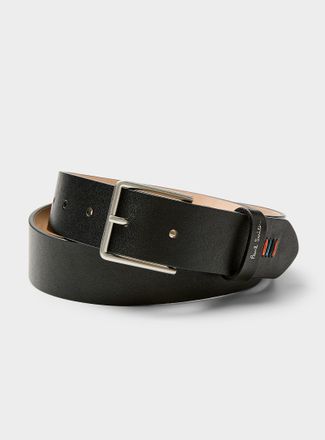 Paul Smith Mens Colourful embroidered stripes leather belt