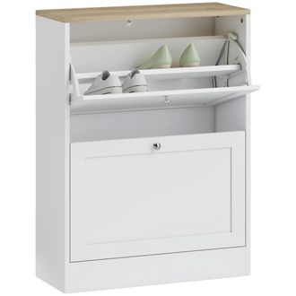 OEM Zapatero, Capacidad Para 12 Pares, Estantes Ajustables, Color Blanco, 60 X 23,5 X 80 Cm