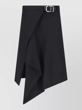 The Attico midi skirt asymmetric hem belted waist
