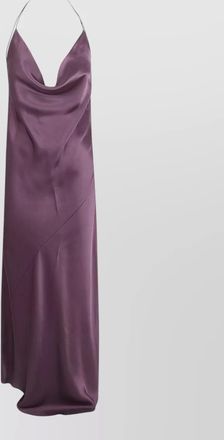 Pinko farro satin dress draped neckline maxi