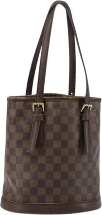 Louis Vuitton Pre-owned Vintage Damier Ebene Schoudertas - Dames - Vintage Schoudertas - Bruin - ONE Size - Leer - Vintage