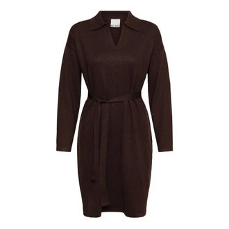 Ichi Vestido de Punto - Dresses - Mujer - Marr&oacute;n - M