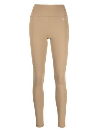 Sporty & Rich Runner Script legging met logo-reli&euml;f - Bruin