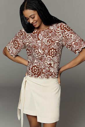 Dolan Structured Scallop Top