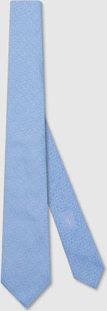 Gucci Horsebit Silk Jacquard Tie, Blue