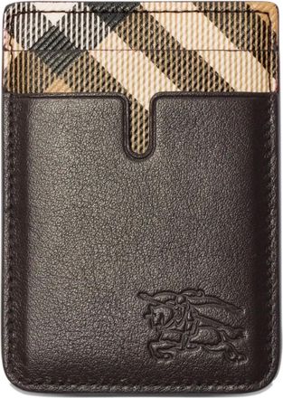 Burberry Geruite magnetische pasjeshouder - Bruin