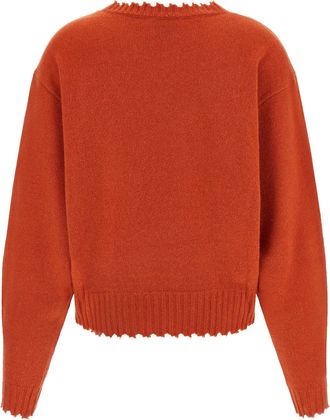 Nude Frayed-Hem Cashmere Sweater - rust