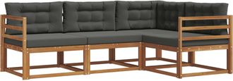 vidaXL Conjunto De Sof&aacute;s De Exterior 4 Uds. Natural Y Antracita Vidaxl