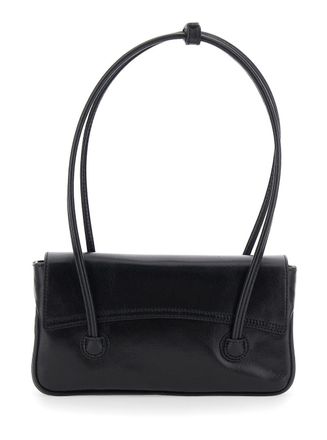 Margesherwood Glossy Leather Shoulder Bag - Black