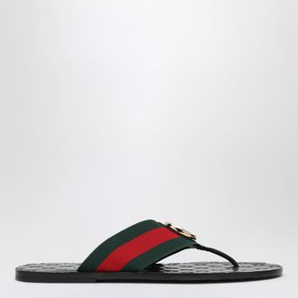 Gucci Infradito Riviera nera con logo GG
