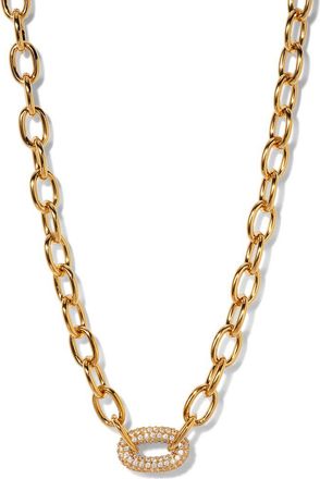 Nadri Alma Pav&eacute; Link Necklace in Gold at Nordstrom